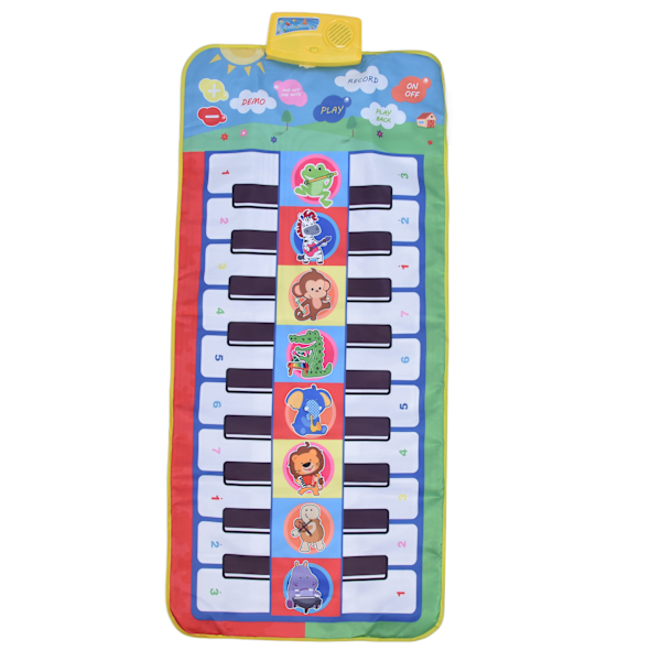 Kids Piano Mat Double Keyboard 20 Keys 8 Instrument Sounds Musical Play Mat Educational Toys