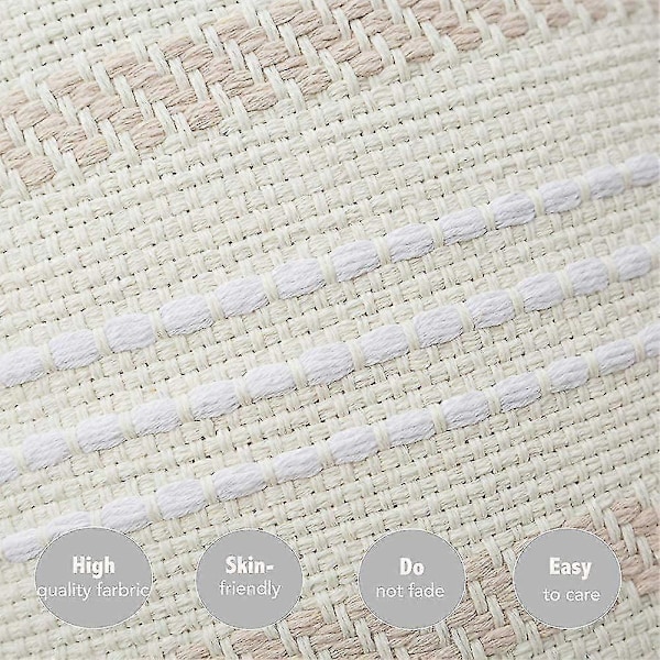 Moderne Enkle Geometriske Pudebetræk Strikket Dekorativ Beige Sofa Stue 1stk45*45cm