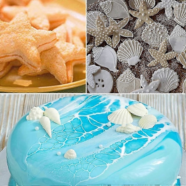 Merieläin silikonimuotti, silikoni fondanttikakkumuotit, vedenalainen kakunkoristelu tyyli 1 VÄRI 1