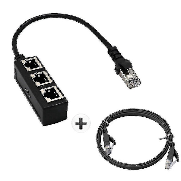 Rj45 Ethernet Kabel Splitter Netværksadapter Ethernet Splitter 1 Til 3 Kabel Adapter_SZXM