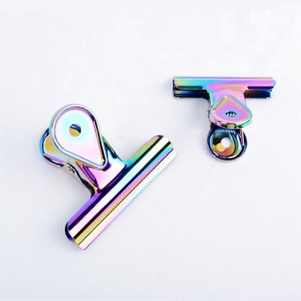 Binder Bulldog Clips Papirklemmer Assorterede Størrelser Farvet Holografisk Stål Lille Medium Stor L (L (6