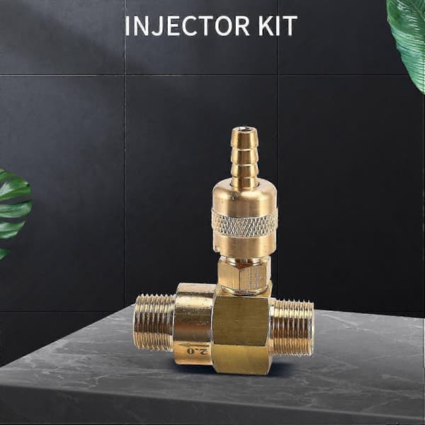 Pressure Washer Dual Injector Kit 3/8 Inch Quick Connect 4000 PSI Downstream Injector Accessory White  Gold