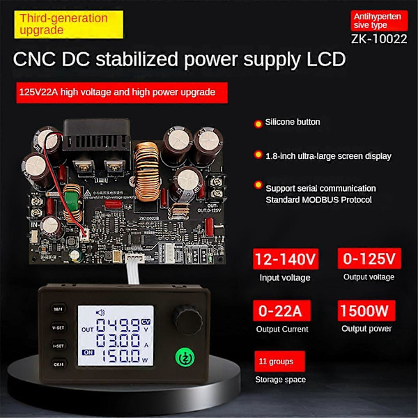 -10022 CNC Nedtrappningsbar DC-strömförsörjning Justerbar Spänning 1500W