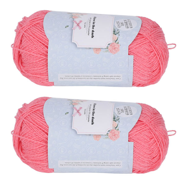 2 st Luminous Stickgarn 930 Yards Luminous Design Levande Färg Röd Akrylgarn för Kläder Halsduk Sockor