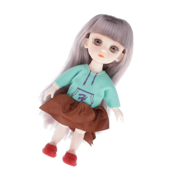 Fashion Dressing 16cm Mini Docka Flicka Leksak Lila Hår x 4