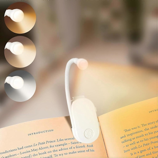 Clip-on Leselys, LED Leselampe, 360 Clip-on Lampe, Justerbar Lysstyrke