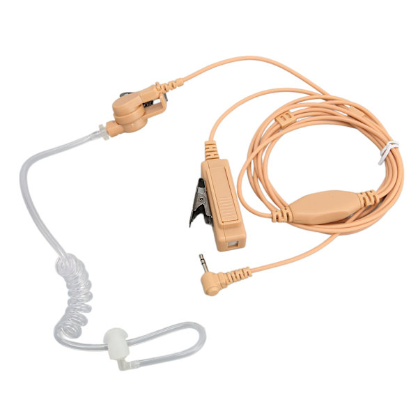2,5 mm akustisk rør-ørestykke Single Pin PTT-knapp Walkie Talkie Headset med stålklemme for Motorola for Talkabout Brown 1Pc