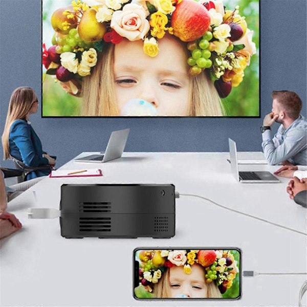 LED Mini-projektori, mobiili videoprojektori, kotiteatteri, musta