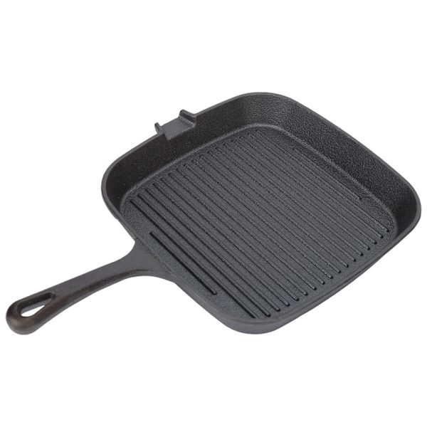 Grillpanne Nonstick Design Varmebestandig håndtak Rask varmeledning Jernstripe stekepanne for hjemmekjøkken 22 cm