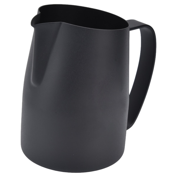 Förtjockad mjölkskummande kanna spetsig pip skummarkopp 450 ml med fasad topp PTFE-beläggning för kaffemaskin CafeBlack