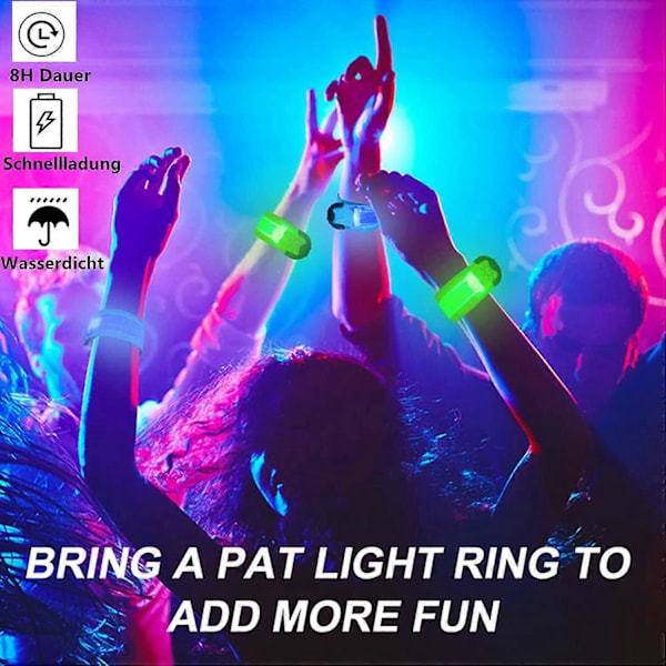 2 Pak Opgraderet Genopladeligt LED Lysende Armbånd, 2 USB Reflekterende Armbånd, Reflekterende Tape, Sikkerhedslys til Børn, Kvinder, Mænd, Jogger