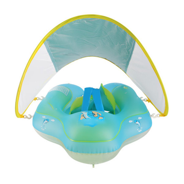 XL Baby Svømme Ring 19cm Indre Diameter Oppustelige Pool Rør PVC Non Flip Svømme Flåd med Solbeskyttelse Baldakin