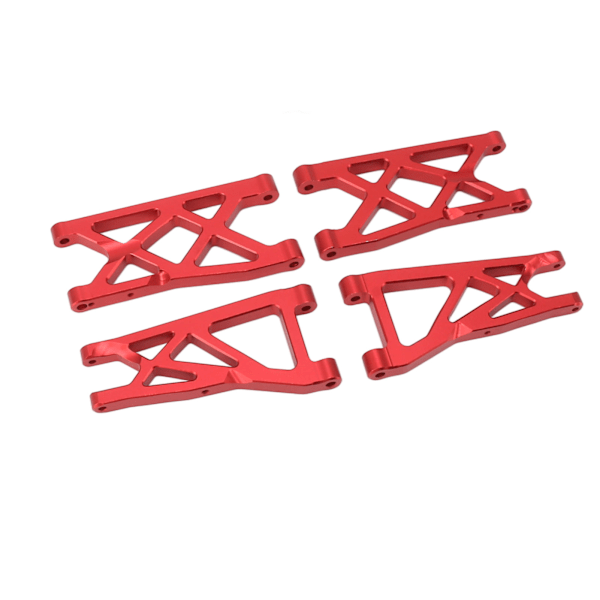 Front Rear Suspension Arm Set Aluminiumlegering Slitasjebestandig Sterk RC Swing Arm Set for ARRMA SENTON 1/10 Rød