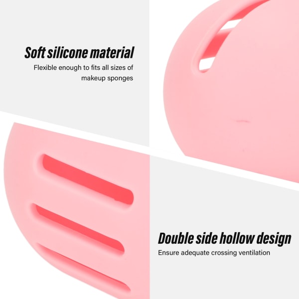 Dobbeltsidet udhulet silikone skønhedsæg opbevaringsboks Pink