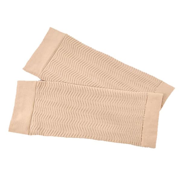 1 par slankeærmer, bløde, komfortable, åndbare, elastiske nylon, stor størrelse, kompressionsarmformere, hudfarve, fri størrelse