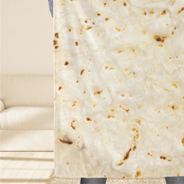 Firkant Sjovt Tæppe Burritos Wrap Tæppe Gag Gave til Hjem Sofa Kontor Hotel Rejse 120x150cm/47.24x59.06in