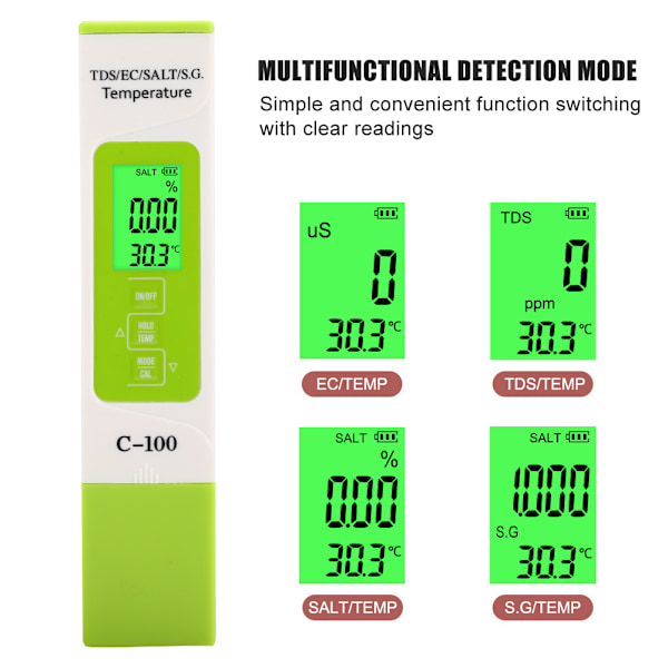 5 i 1 Salinity TDS EC Seawater Tester