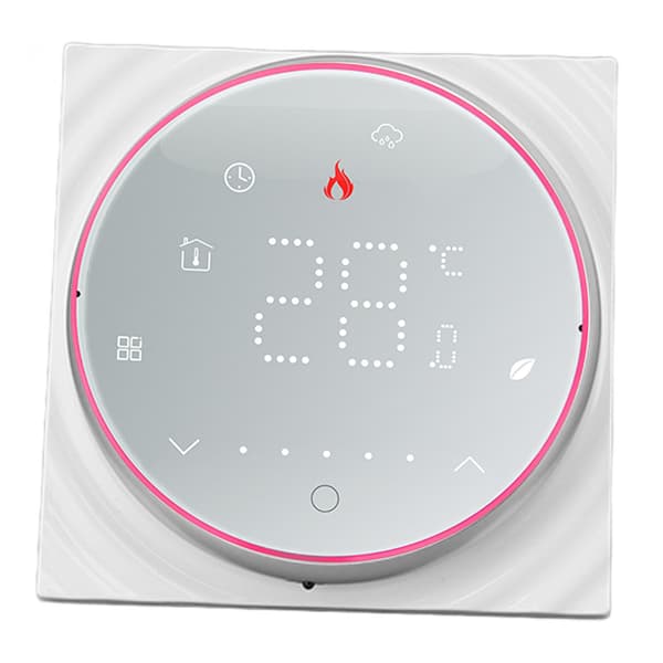 LED Smart Termostat for Vannvarming Programmerbar Termostat Nøyaktig 7-dagers Programmerbar Termostat AC95‑240V Firkantet Base Hvit