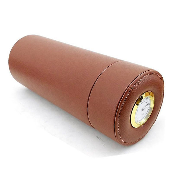 Rejse Læder Cigar Etui med Hygrometer - Stilfuld og Bærbar Cigar Humidor