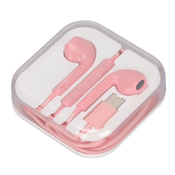 USB C -kuulokkeet Monitoimiset HiFi-stereomikrofoni ja äänenvoimakkuuden säätö langalliset kuulokkeet Type C -liitäntälaitteelle Pinkki