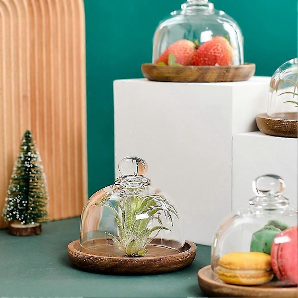 Mini Dessert Serveringsstand Kagefad med Kuplåg - Multifunktionel Bakke til Hoteller (4 stk)