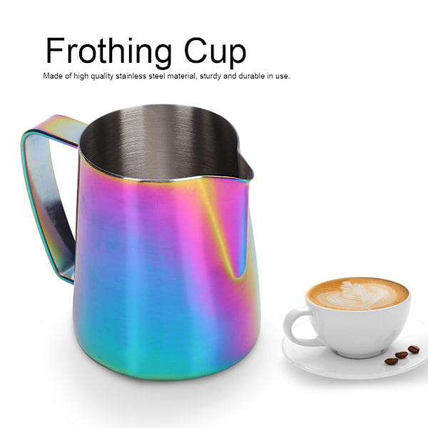 350 ml mælkeskummerkande i rustfrit stål til latte art, farverig