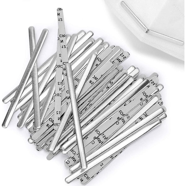 50 st metall näsbrohållare för DIY sömnadsmasker - 9 cm anti-imma näsbricka för skyddsmasker