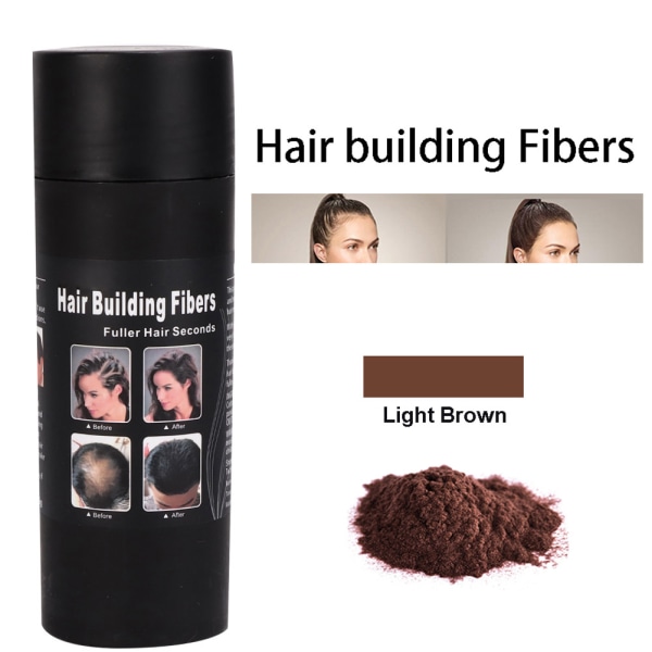 15g Hårfibre Hårfortykkelsestilsætning Fiber Naturlig hårplejepulverLysebrun