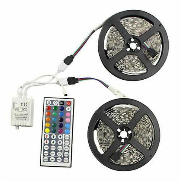 5 m dimbara RGB LED Strip-ljus med fjärrkontroll - 2 rullar Vattentäta färgskiftande LED-lampor för sovrum, kök och barnrum