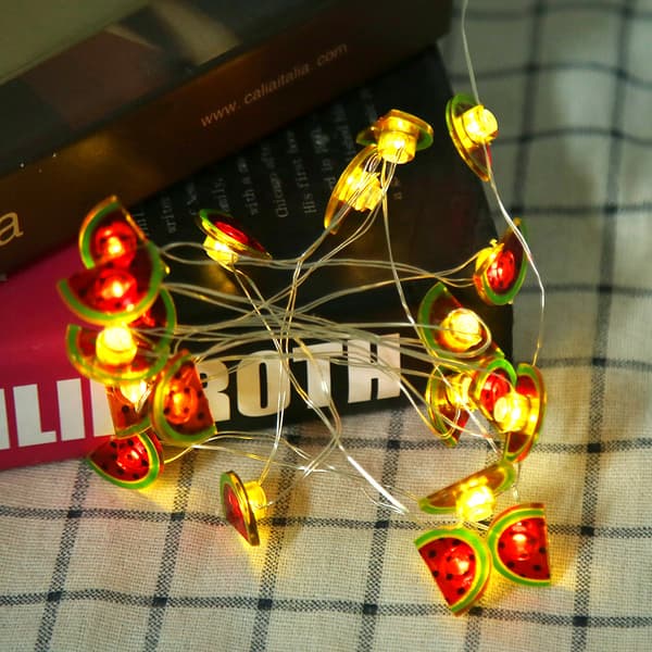 2m/6.6ft 20 LED Sød Vandmelon Formet Fe Lys String Børneværelse Dekoration Varm hvid