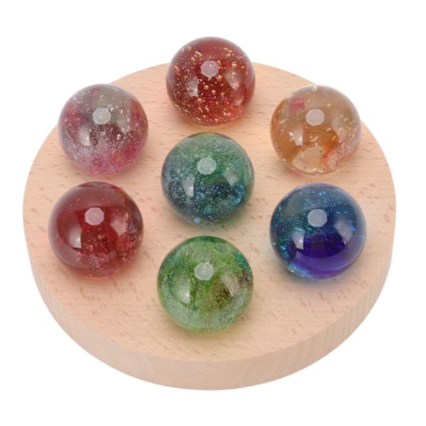 Ball nattlys 3D-effekt Fargevariasjon Malingsprosess Innebygd LED Glass Sapele Bøk Krystallkulelampe for dekorasjon Rund platebunn Bøk