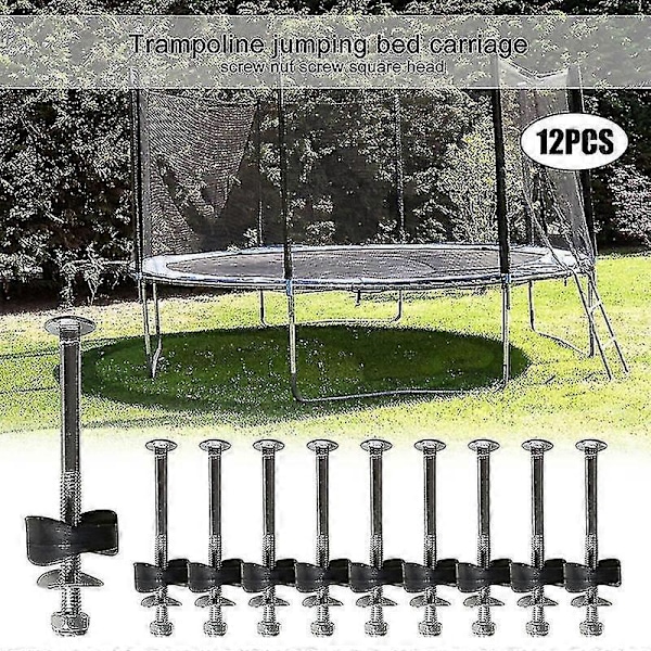 12 stk. Svarte Trampoline Innhegning Stolpe Gap Avstandsstykker Metall Trampolinedel for Fiksering av Trampolinen