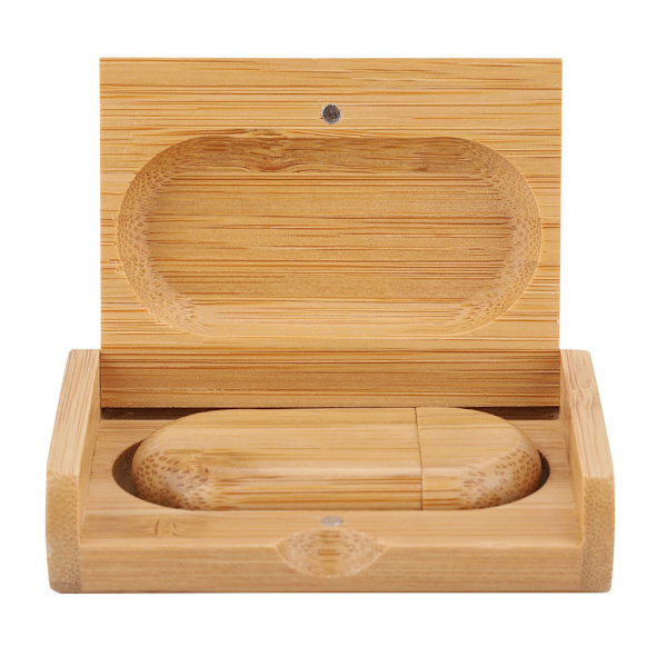 Ovalt träskal USB 3.0 Flash Memory Drive lagringssticka med box U Disk 32GB