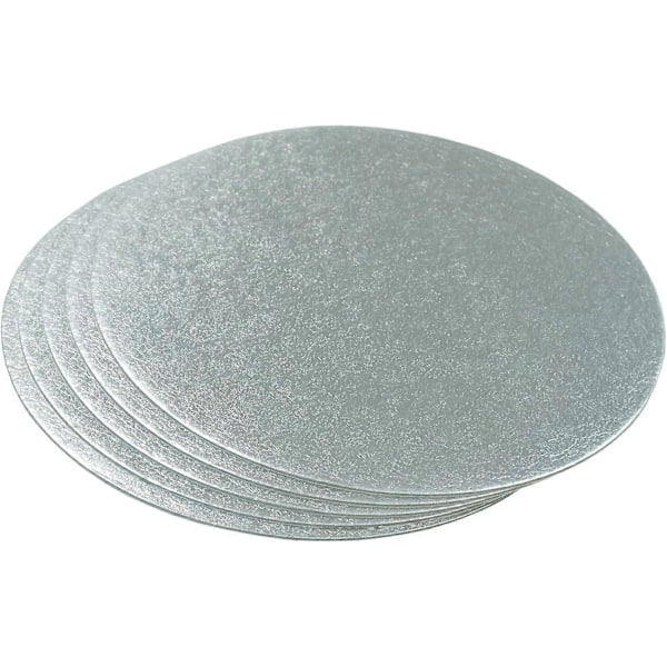 12\" Runda Tårtbrickor, Silver Tårtunderlägg, 1,8 mm Tjocka, 2-pack.