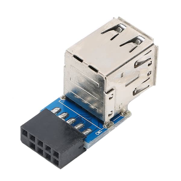 9PIN til 2 USB2.0 PC Hovedkort USB Utvidelsesadapter Datatilbehør