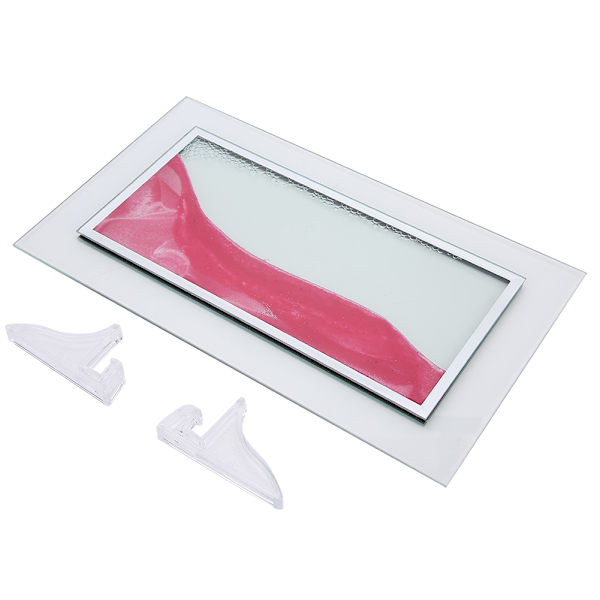 Dynamisk sandbild Rosa Vacker present Tredimensionell Dekoration Prydnad med 2 st bas Rosa
