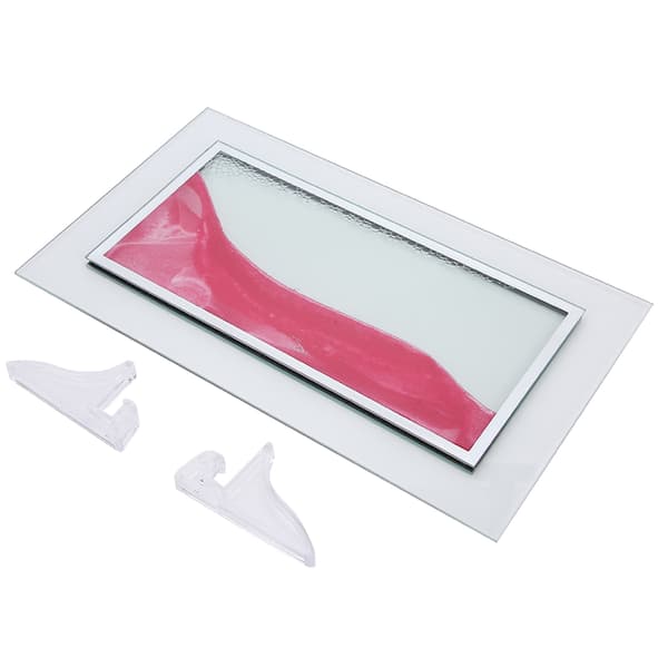 Dynamisk sandbild rosa vacker present tredimensionell dekorationsprydnad med 2 st bas rosa