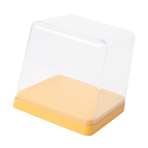 Figurer Display Förvaringslåda Transparent Skydd Dammtät Stapelbar Figur Samlingsbox Gul