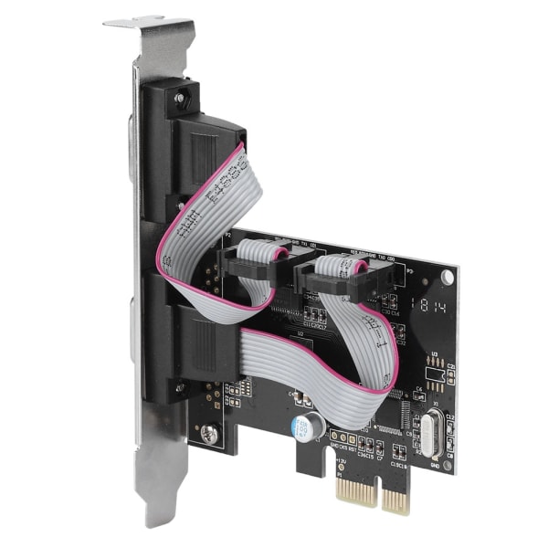 PCI-E till RS232 2-ports seriell portomvandlare PCI Express Controller Adapter Expansion Card