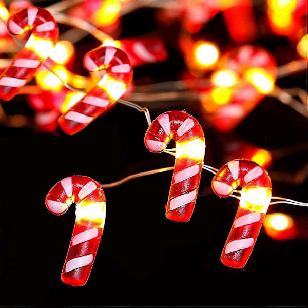 Joulu LED Piparkarkkikeppi Valosarja, 3m 30 LED Paristokäyttöinen Valo 8 Välkkyvällä Tilalla, Valokoriste Jouluun, Pyhän Nikolauksen Päivään, Bi
