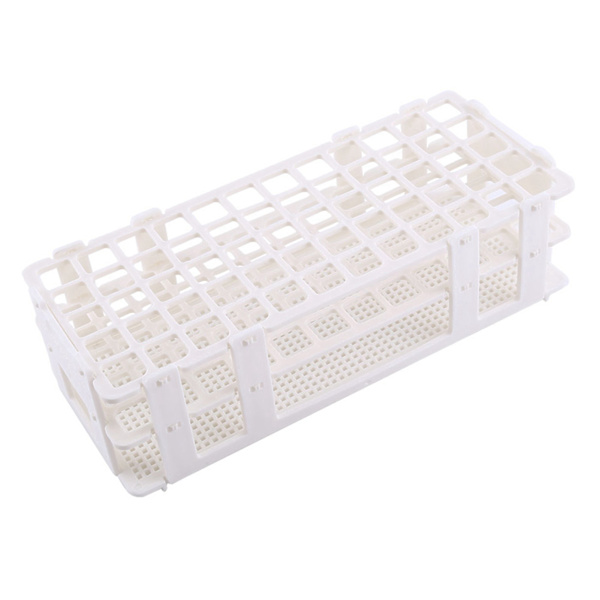 1 stk. reagensglasstativ i plast med 60 huller, holder, opbevaringsstativ, laboratorium, 3 lag, 16 mm hul