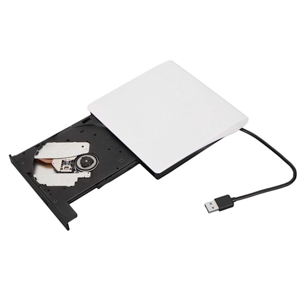 Extern CD DVD-enhet Plug and Play USB3.0 Extern CD DVD-brännare Läsare Skrivare för Laptop PC för Windows för OS X Vit