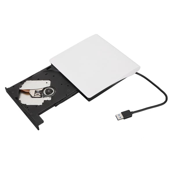 Extern CD DVD-enhet Plug and Play USB3.0 Extern CD DVD-brännare Läsenhet för bärbar dator PC för Windows för OS X Vit