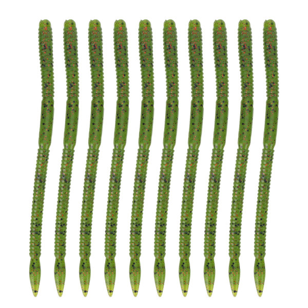 10 stk blødt fiskelokke kunstige orme simulering regnorm fisk agn tackle 15 cm grøn