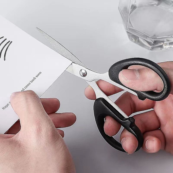 Svart 3-delad kökssaxuppsättning med lock, halkfria handtag och multifunktionell användning