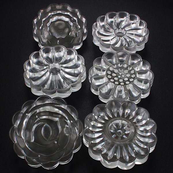 Transparent Blomformad Fondant Månmånsform - 6 Stilar