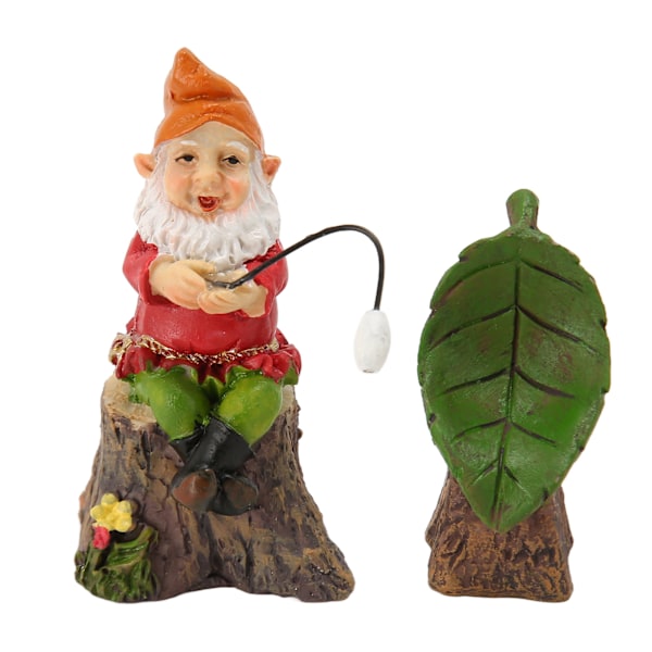 2pcs Miniature Gardening Gnomes Set Good Luck Lifelike Gnome Figurines Leaf Statue Gnomes Lawn Ornaments