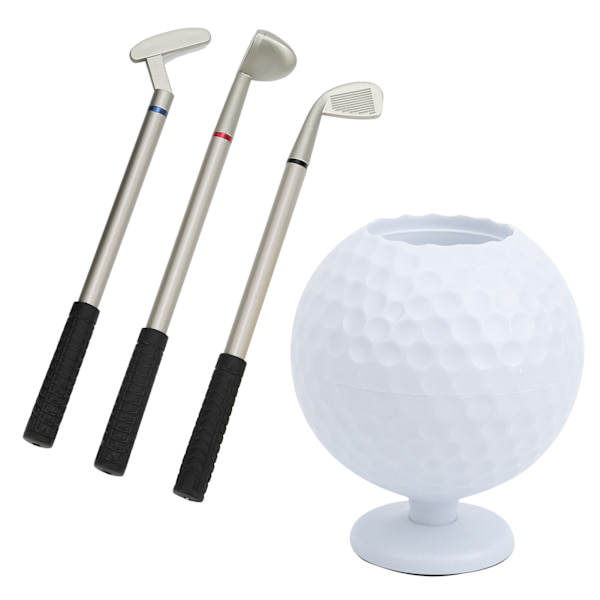 Mini pöytätietokoneen golfpallokynäteline ja 3 Golf Cue kynää muovinen golferin set