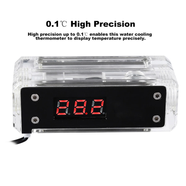 Præcis 50-100℃ digitalt vandtermometer Realtidsvandkølingstermometer rødt display