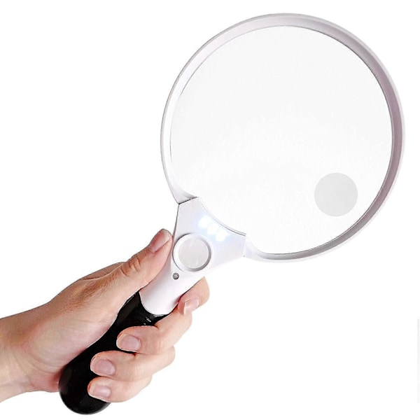 Suurennuslasi 5,5 tuuman erittäin suuri suurennuslasi valolla, 3 kirkasta LED-valoa 2x 4x suurennuslinssi 25x zoom kevyt
